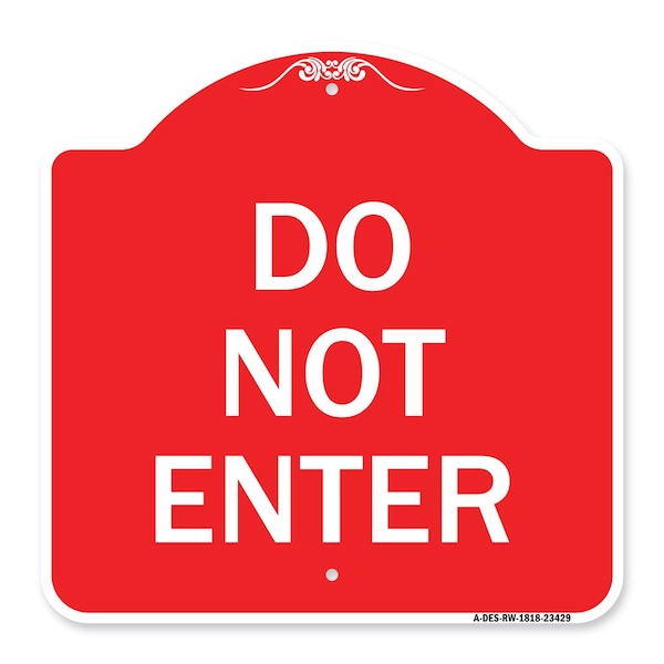 Signmission Designer Series Parking Lot Do Not Enter, Red & White Aluminum Sign, 18" x 18", RW-1818-23429 A-DES-RW-1818-23429 - main